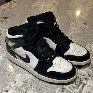 Nike Air Jordan I Mid All Star Carbon Fiber Black White Size 5.5